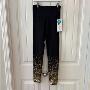 Marika Black and Gold Ombré Leggings